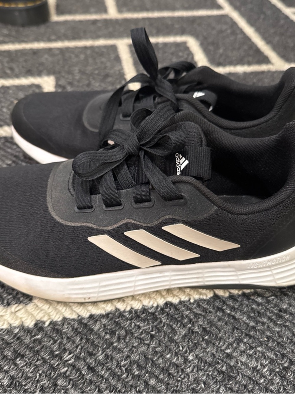 Adidas Black Runner Sneakers with White Stripes